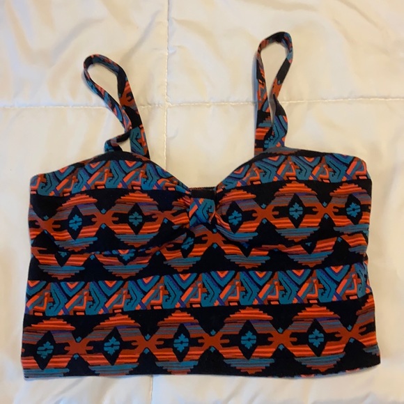 Colorful Aztec Print Cropped Tank - Picture 1 of 2